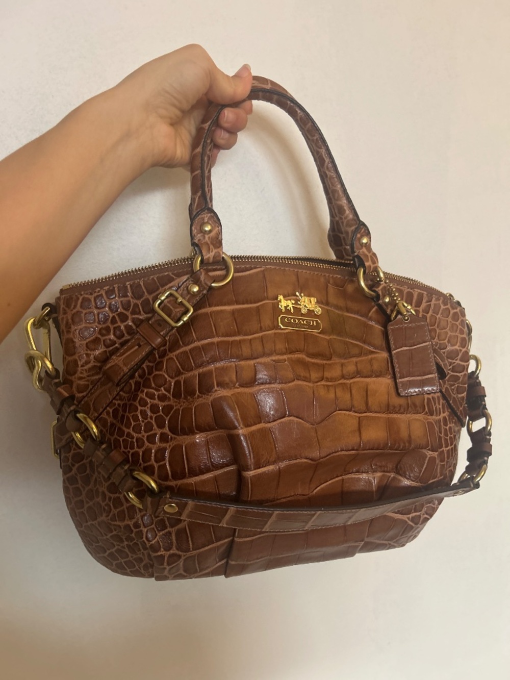 Coach- Tan animal print Handbag - Picture 2 of 4
